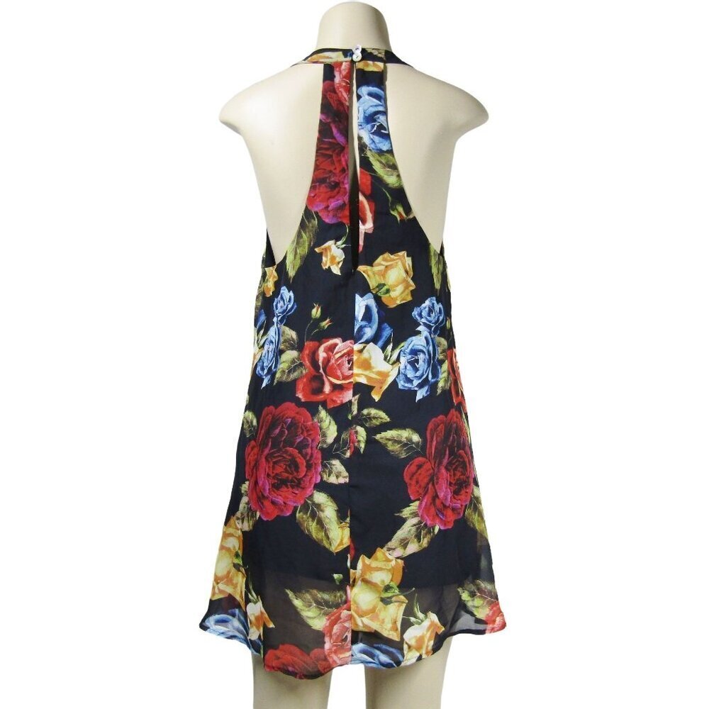 Show Me Your MuMu Black Floral Halter Mini Dress